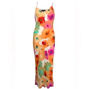 Midi Slip Floral Dress with Adjustable Straps